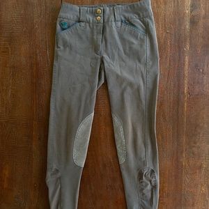 Piper Knee-Patch Breech by Smartpak, Grey/Teal
